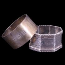 Two silver napkin rings, 61 g