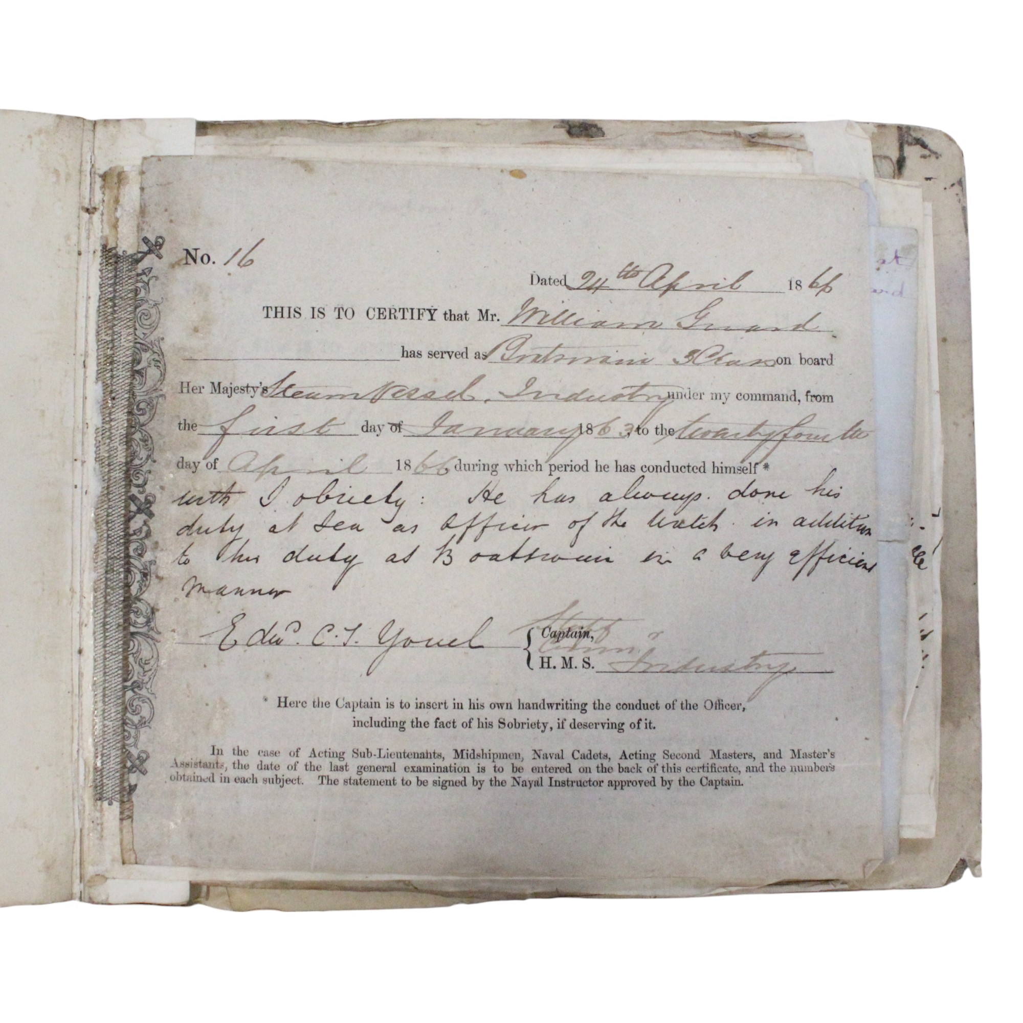 An uncommonly extensive group of Victorian Royal Navy service records and official documents - Image 5 of 11