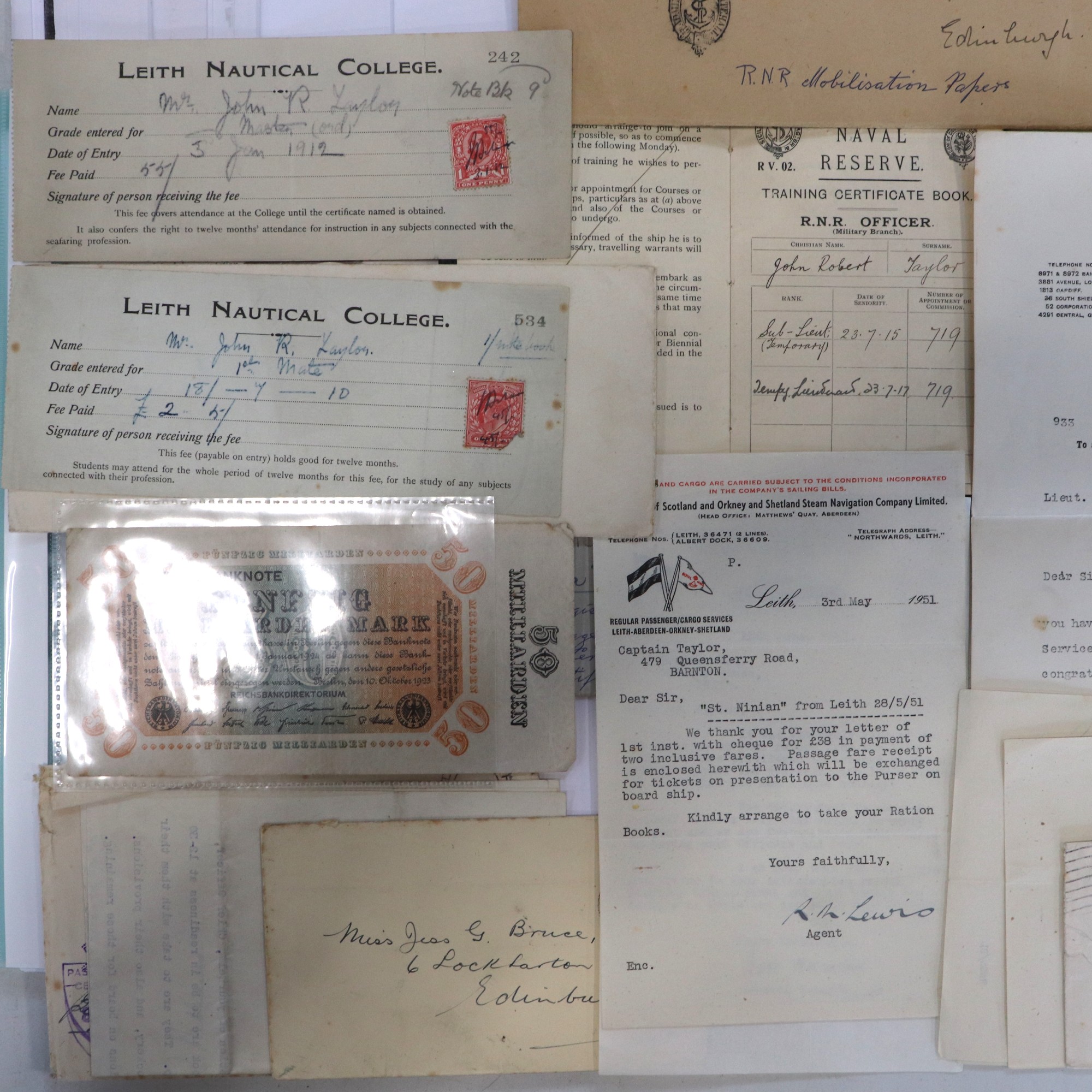An extensive Great War Royal Navy Reserve document group, pertaining to Captain John Robert - Image 3 of 10