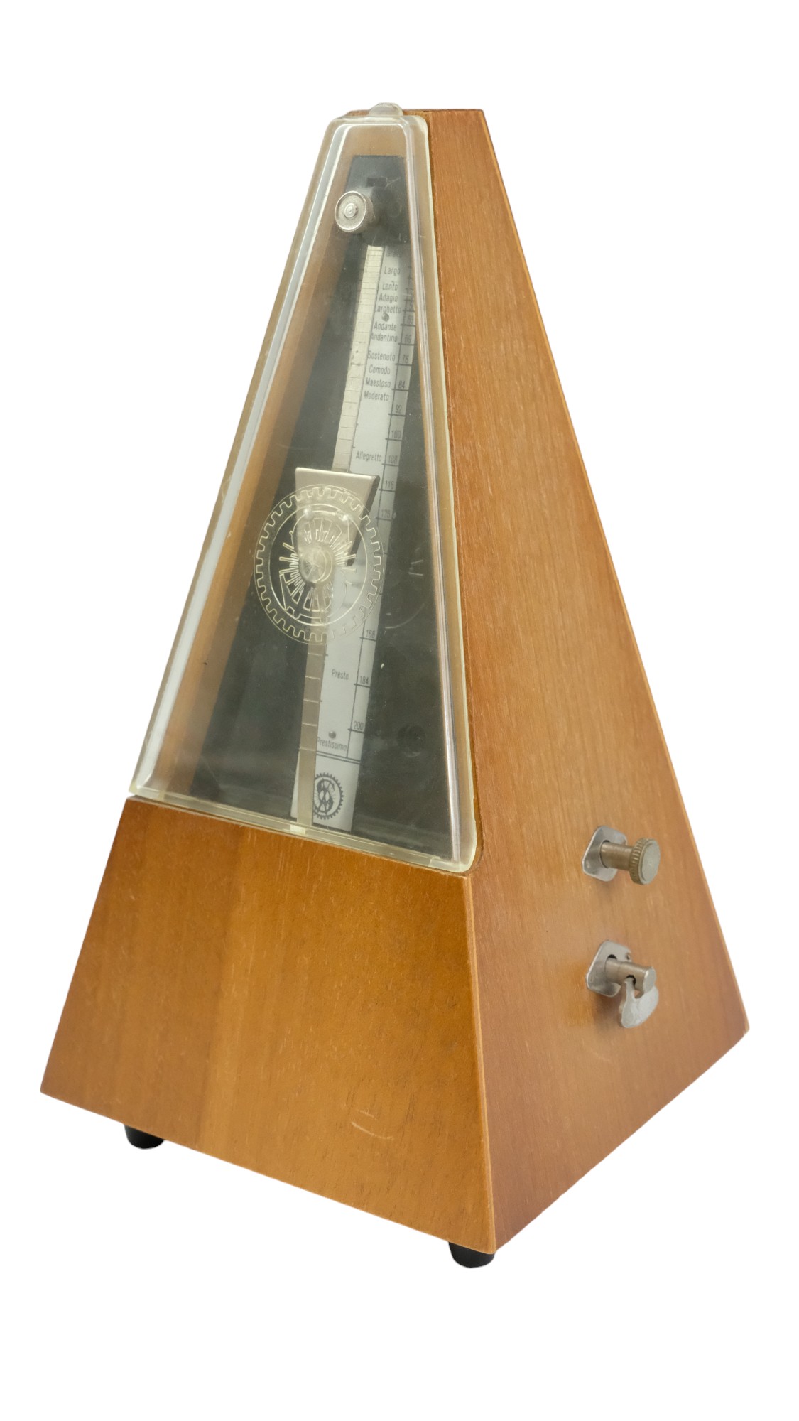 A mid-20th Century teak cased clockwork metronome by SX of Germany, 23.5 cm - Image 2 of 2