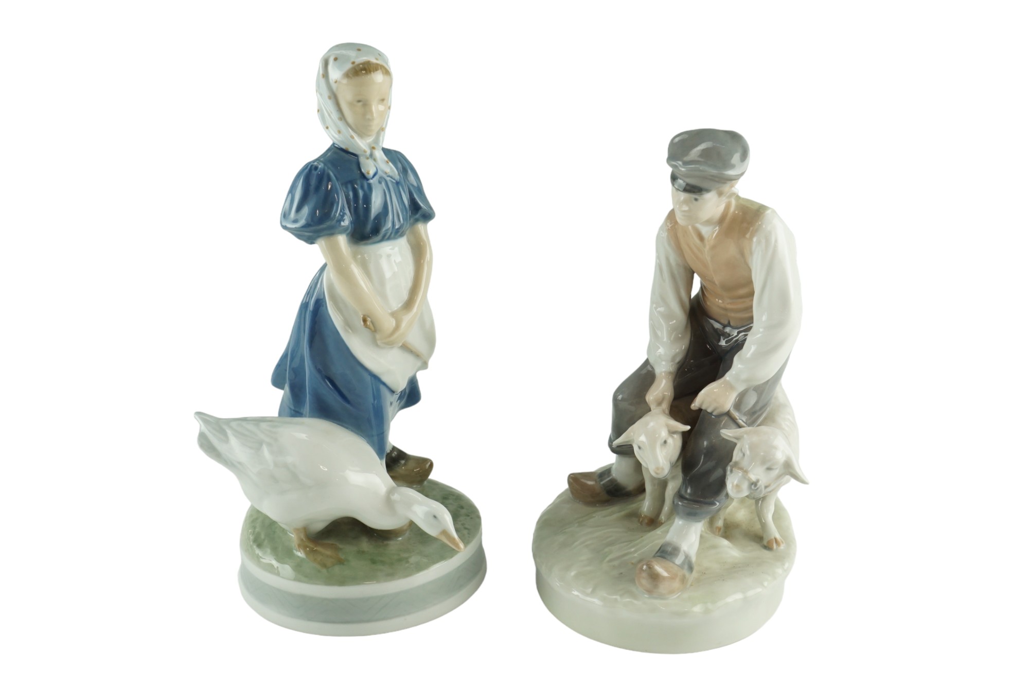 Four Royal Copenhagen figurines: Goat Herder, Shepherd etc, tallest 24 cm - Image 6 of 6
