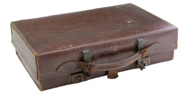 A 1920s "The Revelation" hide luggage case by The Expanding Suitcase Co Ltd of Picadilly, London, 29