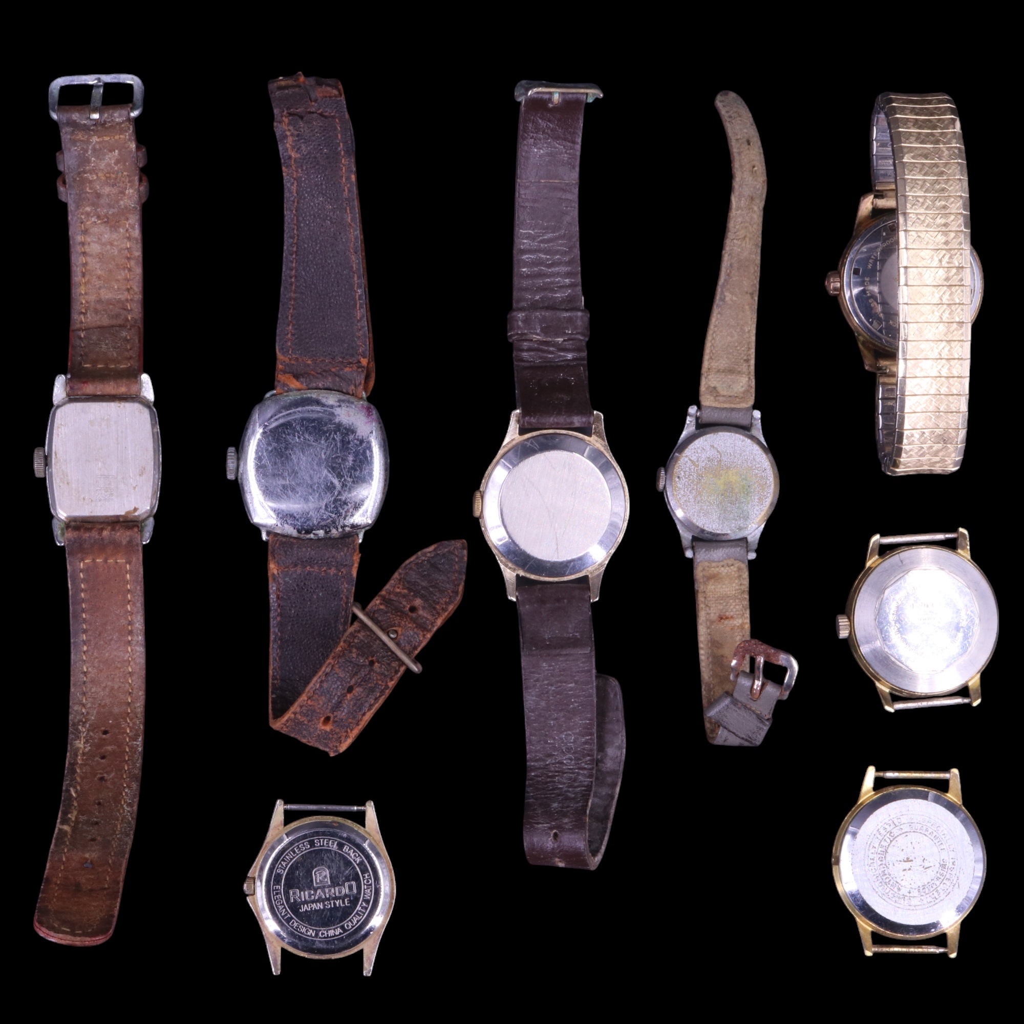 A group of vintage wristwatches including a MuDu doublematic, two rolled-gold watches, an Ingersoll, - Image 2 of 3