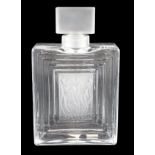 A Lalique Art Deco Duncan No 2 glass perfume bottle, of rectangular form and centred by a frosted