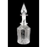 A Victorian glass decanter with a hollow spire stopper, height 30 cm