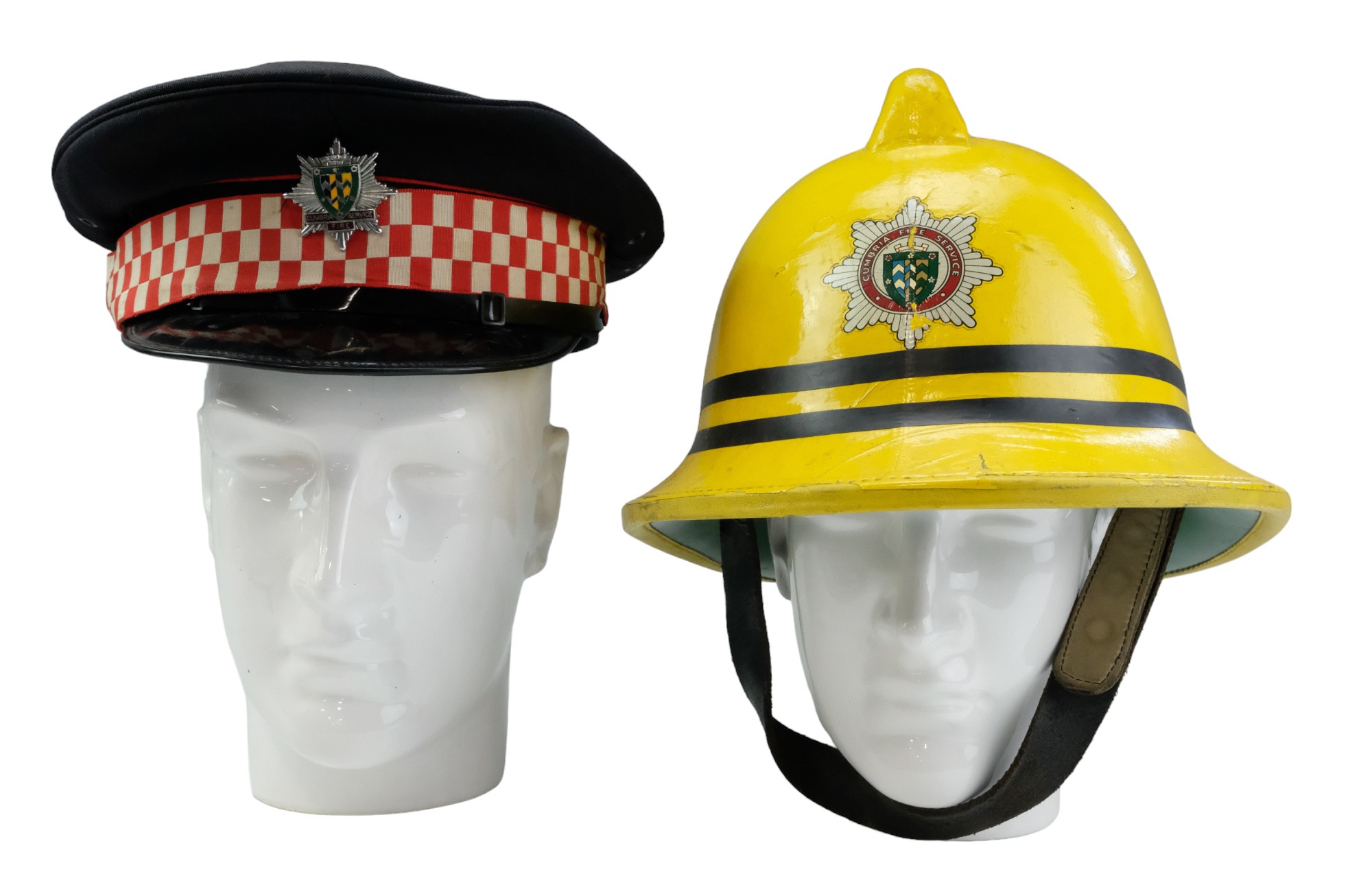 A Cumbria Fire Service peaked cap and fire helmet, 1983 - medium - Image 2 of 3