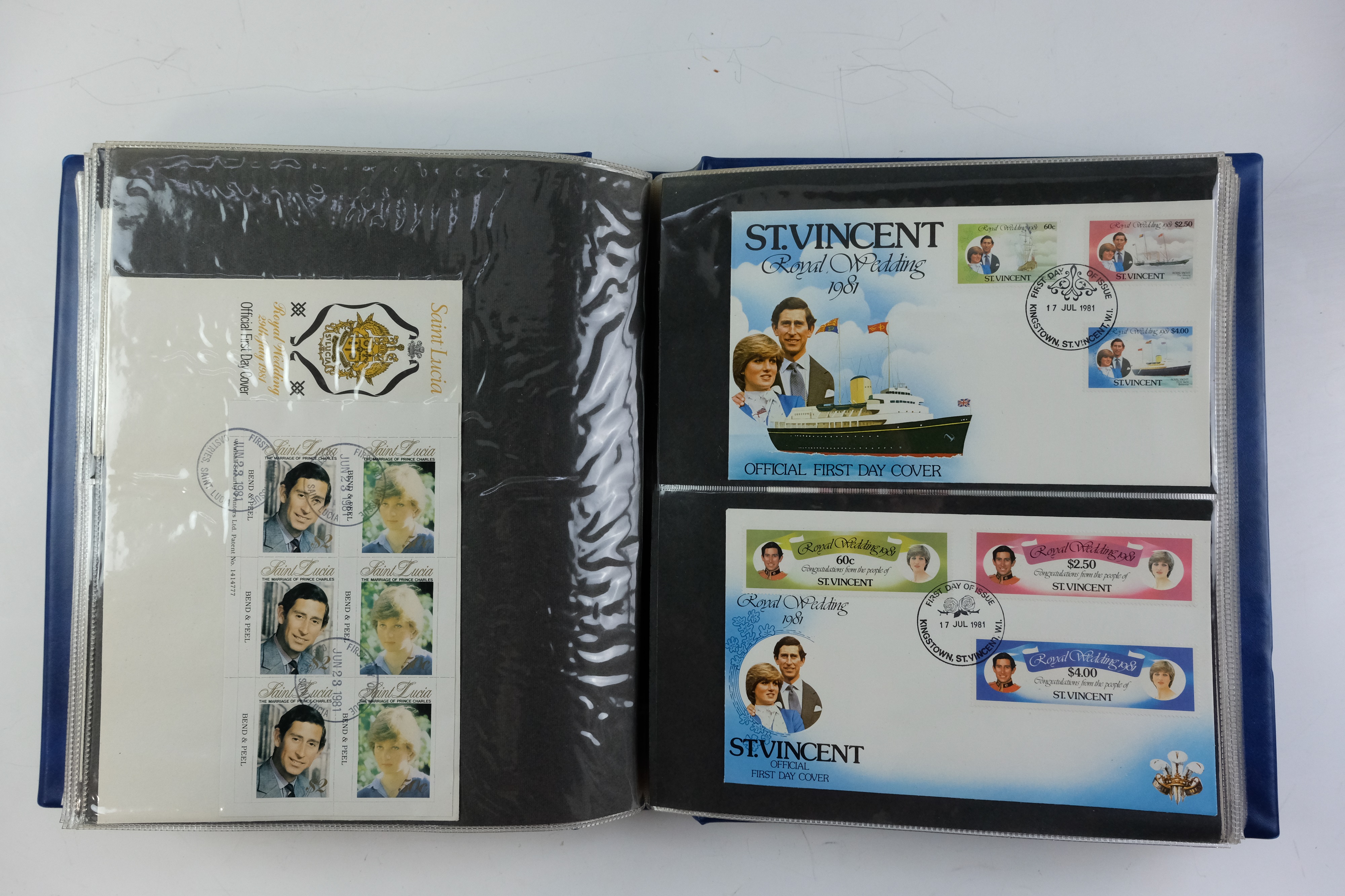 A large quantity of albums containing various world stamp covers including royal commemoratives, - Image 47 of 154