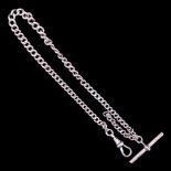 An Edwardian silver graduated curb-link watch chain, E Whitehouse & Son, Birmingham, 1901, 34 cm, 24