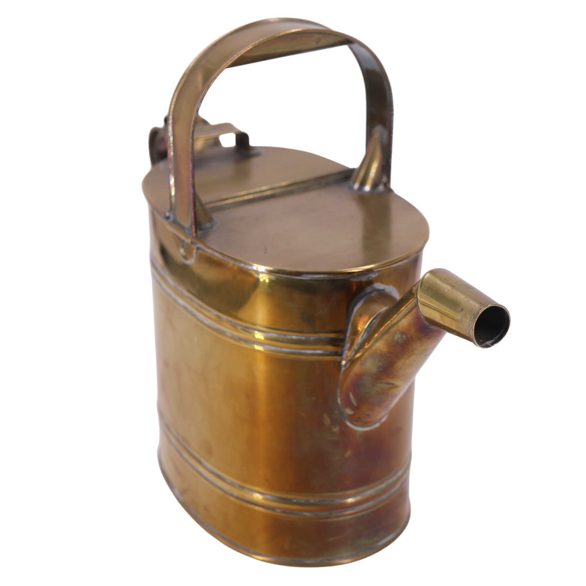 A copper water carrier can by Army & Navy TSL of London together with a similar brass example, - Image 3 of 7