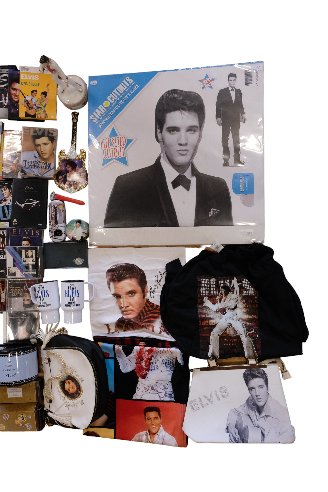 A large collection of Elvis Presley memorabilia including vinyl records, ceramics, CDs, books, - Image 3 of 4