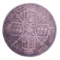 A Victorian 1889 silver double florin coin