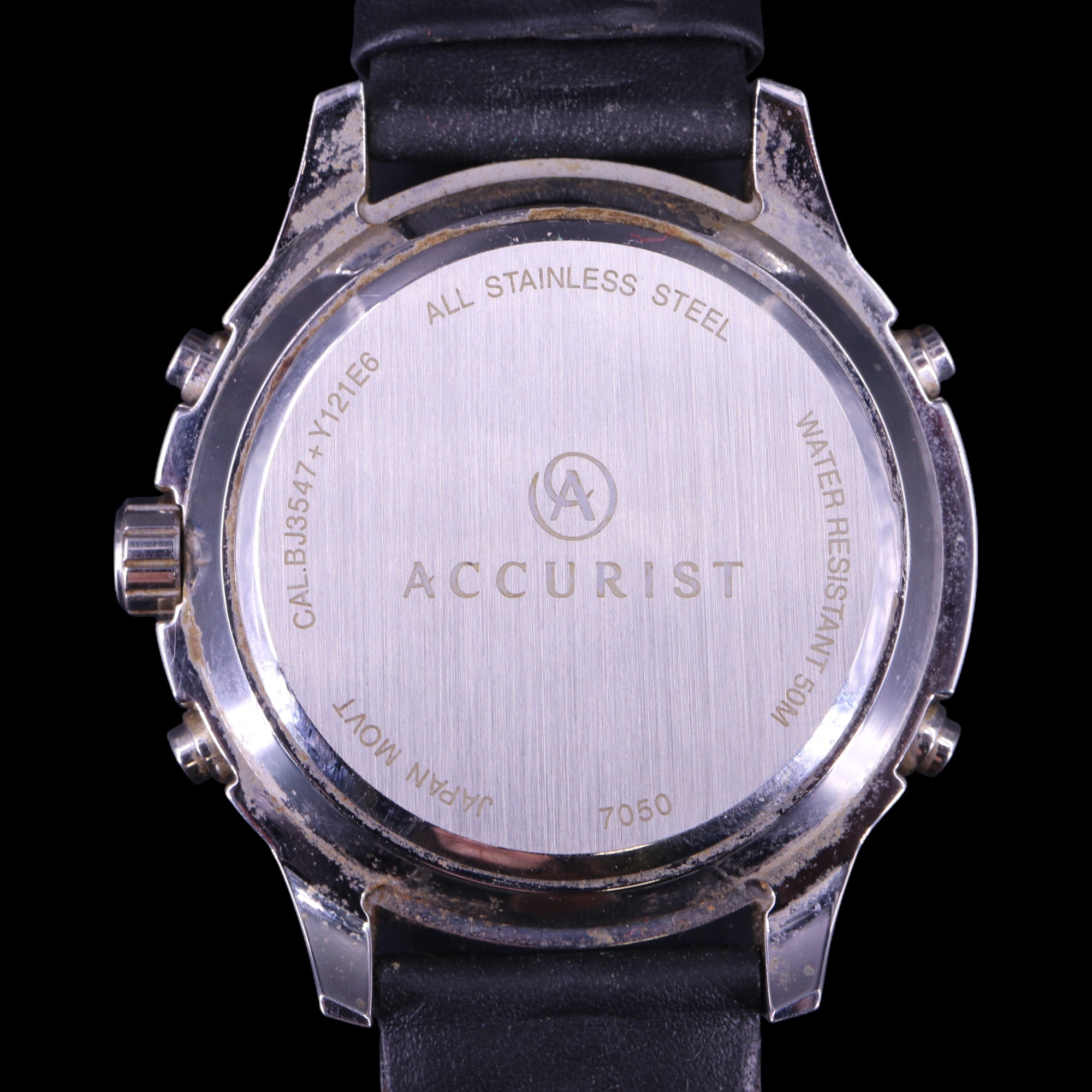 An Accurist Skymaster chronograph wristwatch on a conforming black leather strap, 47 mm excluding - Image 4 of 6