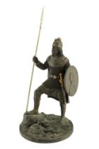 A Heredities King Arthur figurine having gilt highlights and certificate of authenticity, height