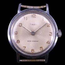 A 1970s Timex stainless steel wristwatch, 30 mm excluding winding crown, (running when catalogued,