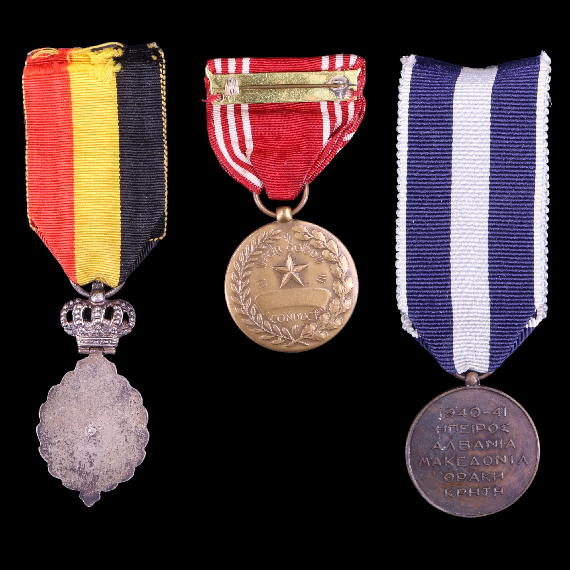 A Greek 1940-41 campaign medal together with a Belgian labour decoration and a US good conduct - Image 2 of 2