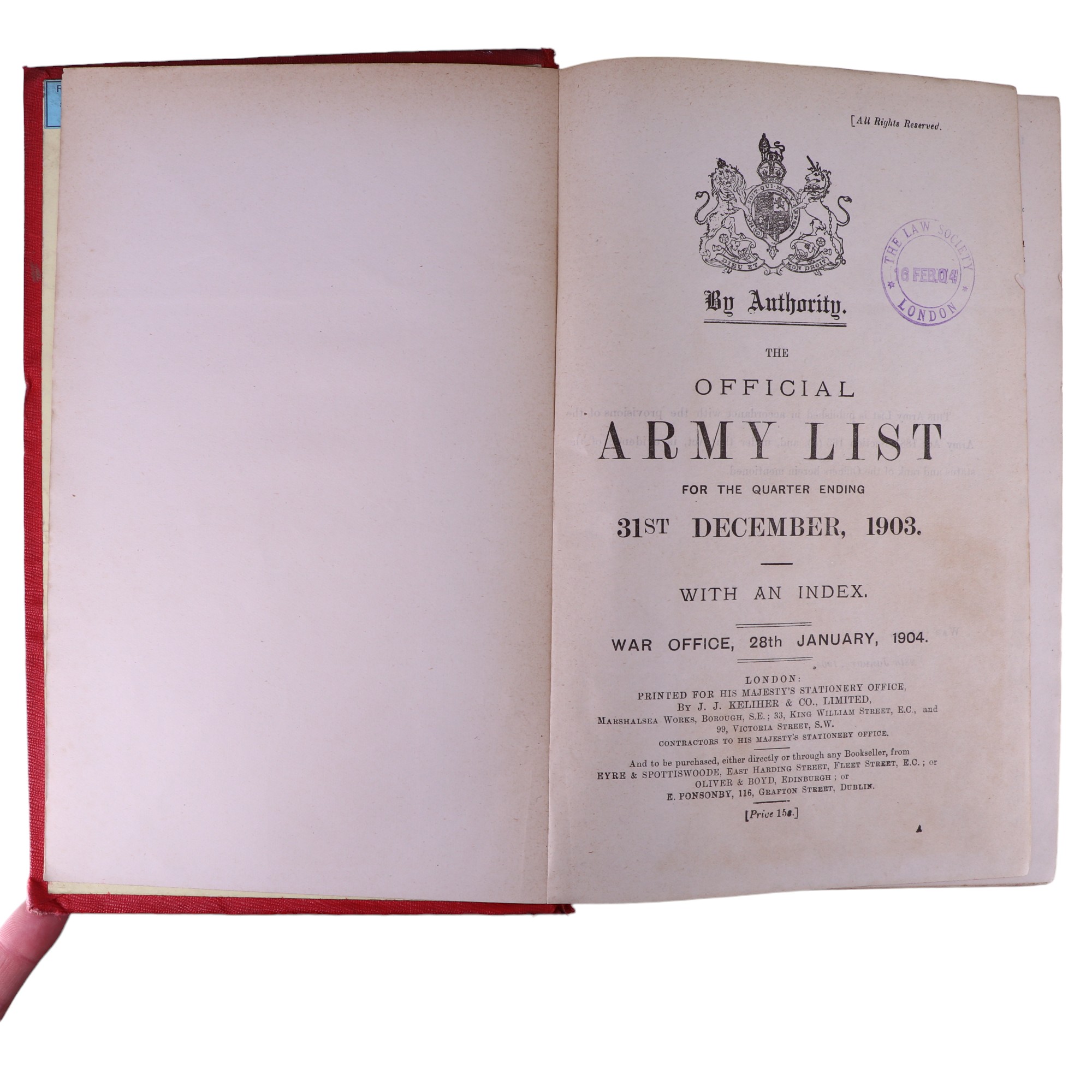 Army Lists for 1875, 1881, 1889, 1901, 1904 and 1909 - Image 2 of 10
