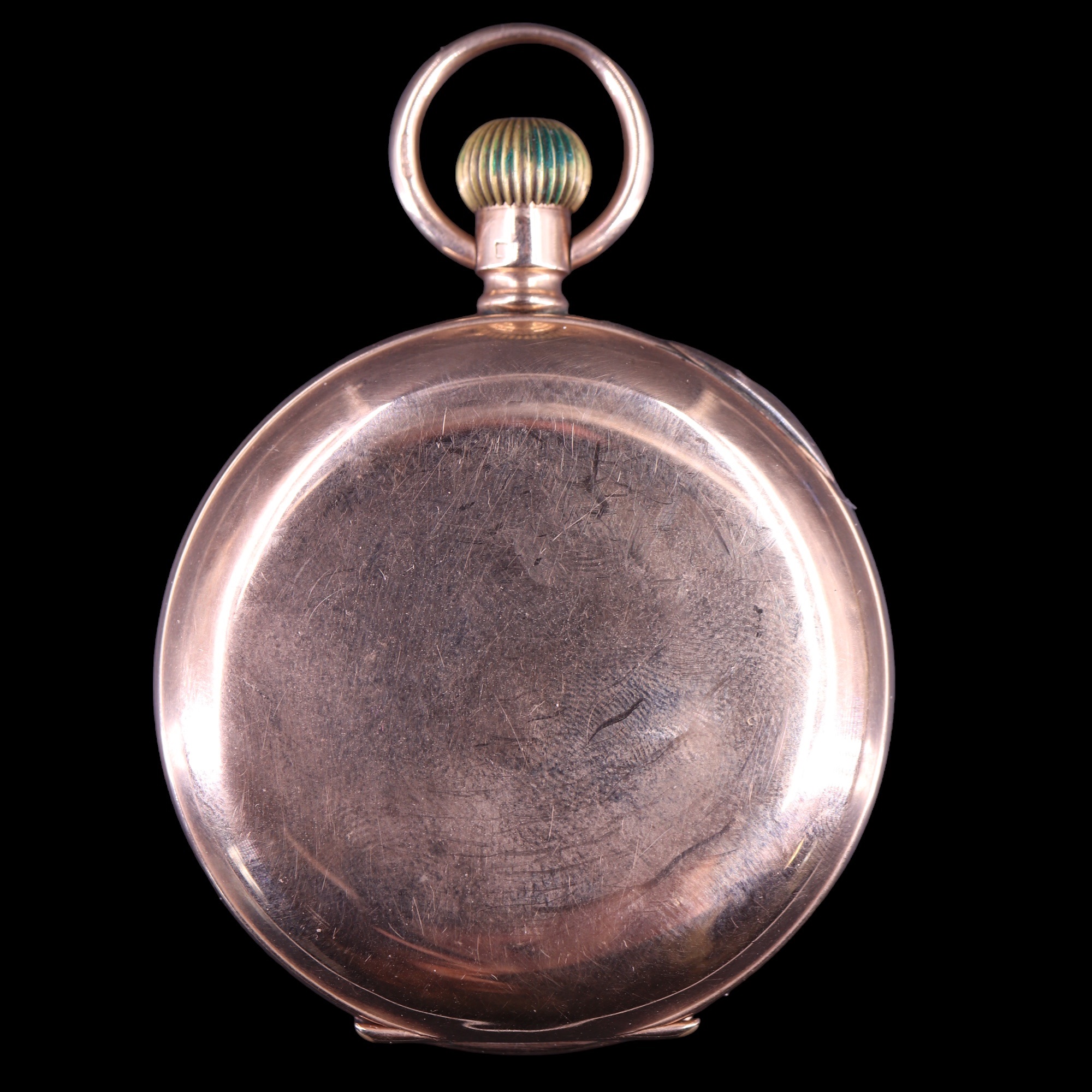 A 1920s Rolex 9 ct gold pocket watch, having a Rolex 15-jewel lever movement and enamel face with - Image 4 of 5