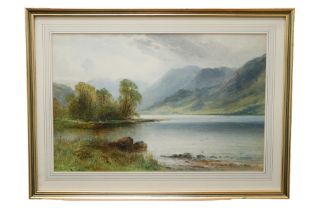 Emil Axel Krause (Danish / Scottish, 1871-1945) "On Thirlmere", a picturesque, Lakeland study with