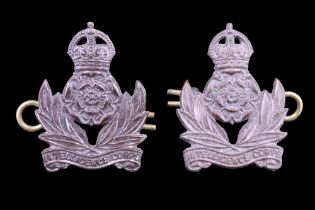 A pair of Intelligence Corps officer's Service Dress collar badges
