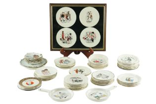 A collection of humorous and risqué earthenware pin dishes, by Liverpool Road Pottery, Bourne,