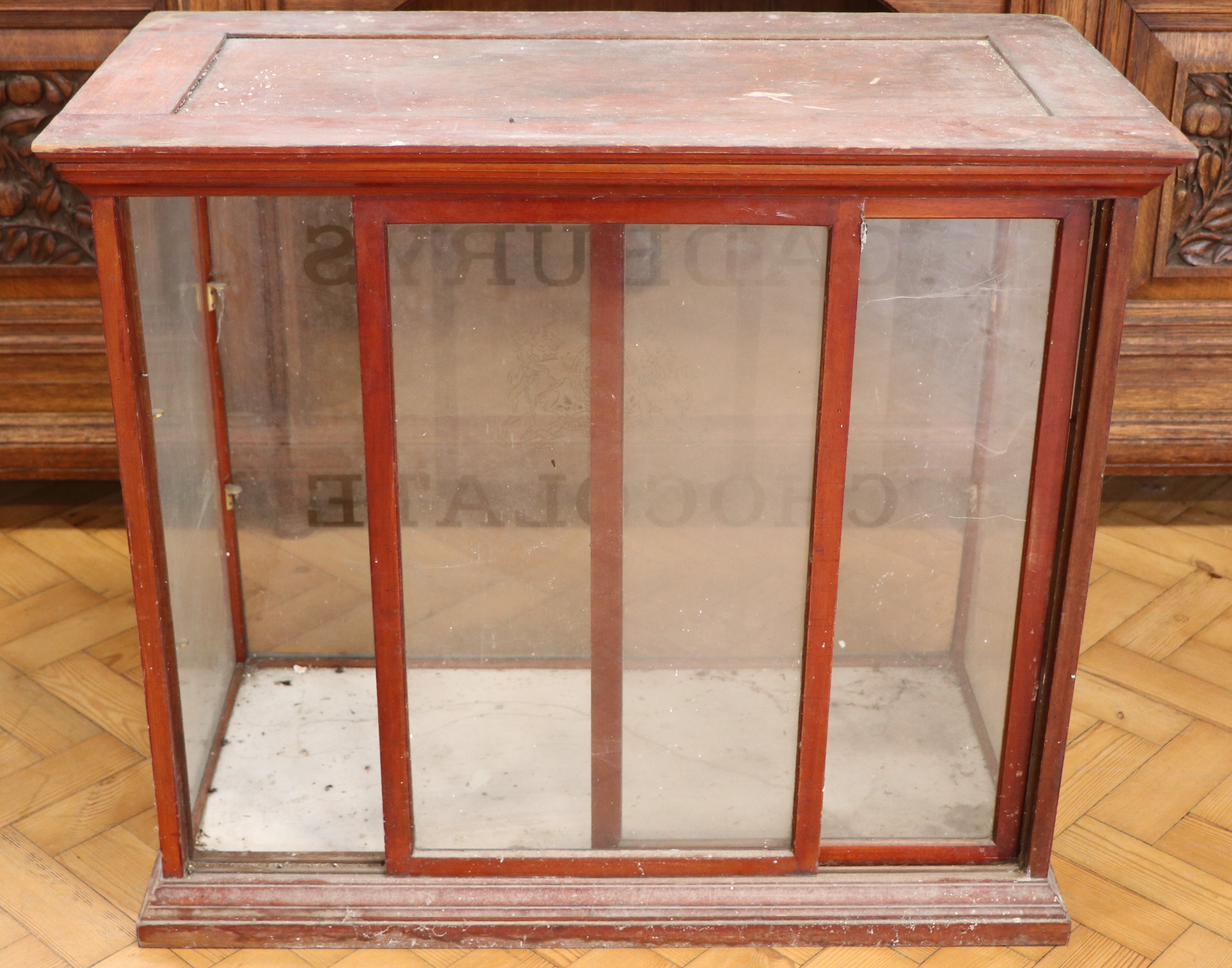 A Victorian Cadbury's Chocolate glazed mahogany countertop display cabinet, having two sliding doors - Image 3 of 3