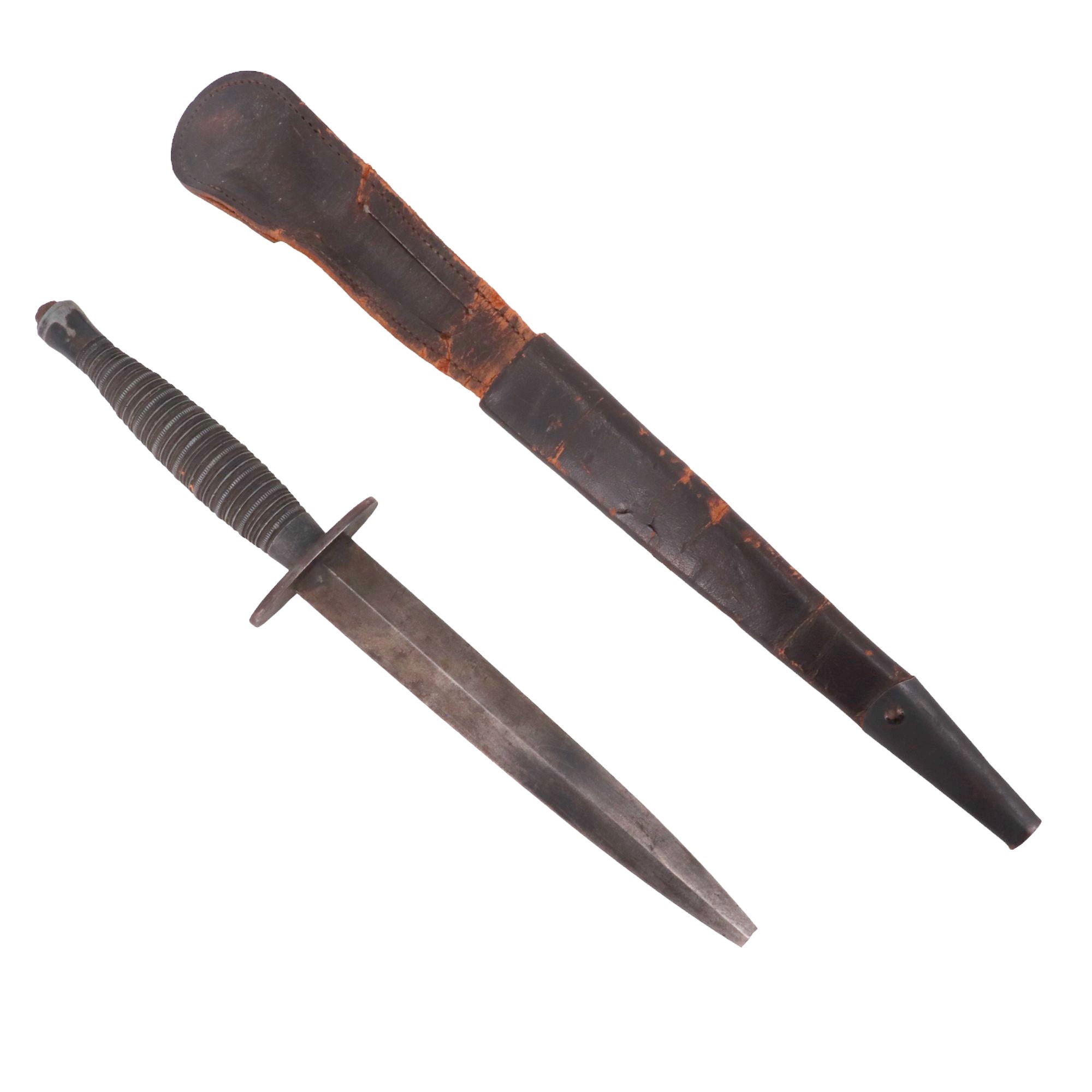 A scarce variant Second World War Fairbairn Sykes / FS Fighting Knife, its cast base metal alloy - Image 2 of 3