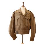 A tailored 1946 Pattern Battledress Blouse bearing 50th (Northumbrian) Infantry Division insignia
