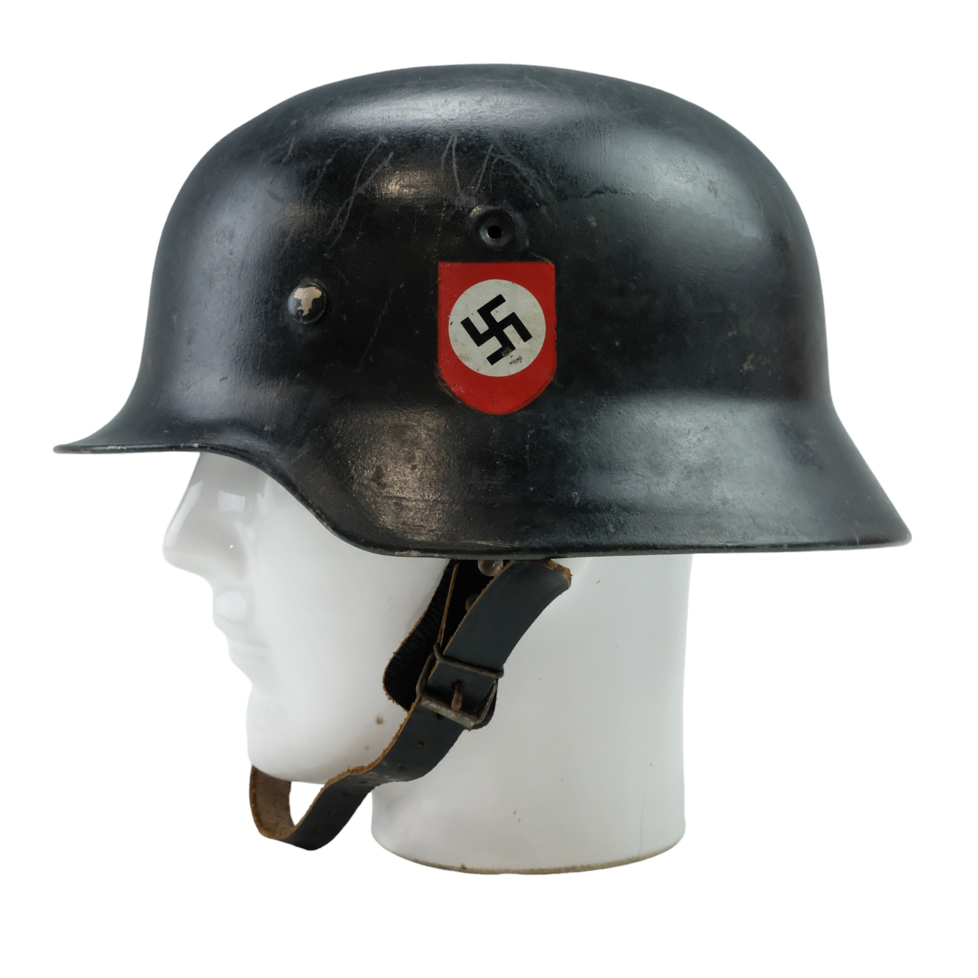 A post-War steel helmet bearing spurious German insignia - Image 3 of 7