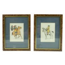 After Jeffrey Burn (Contemporary) Two studies of English Civil War soldiers, framed under glass,