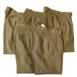 Five pairs of 1940s officers' Service Dress trousers