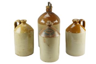 A J & J Graham Ltd of Penrith stoneware flagon and three other stoneware vessels, tallest 46 cm