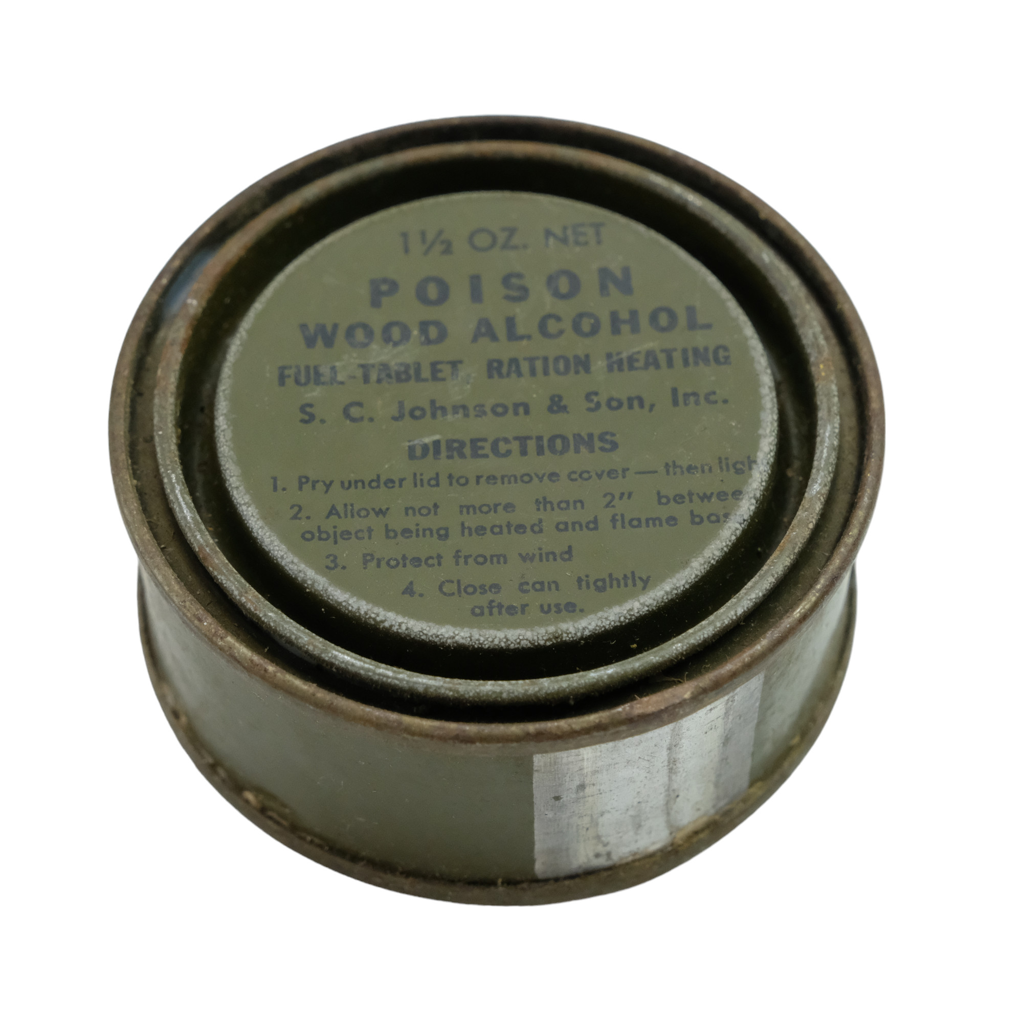 A set of Second World War US Army meat cans, 1945 dated, together with a water bottle pouch, - Image 2 of 5