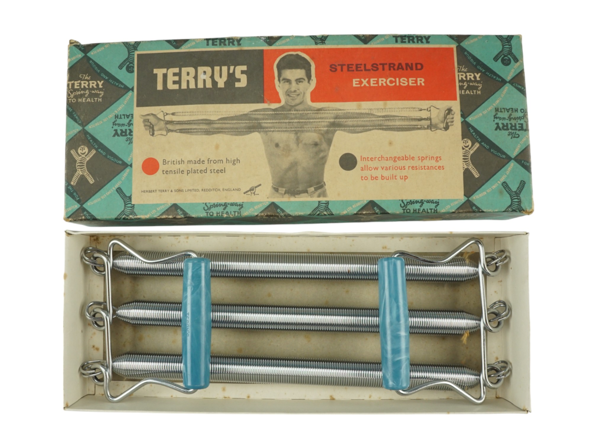 "Terry's Steelstrand Exerciser", in original carton, circa 1960s, [manufactured by Herbert Terry, - Image 4 of 6