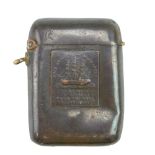An Edwardian vesta case fabricated from copper salvaged from HMS Foudroyant, Nelson's flagship at