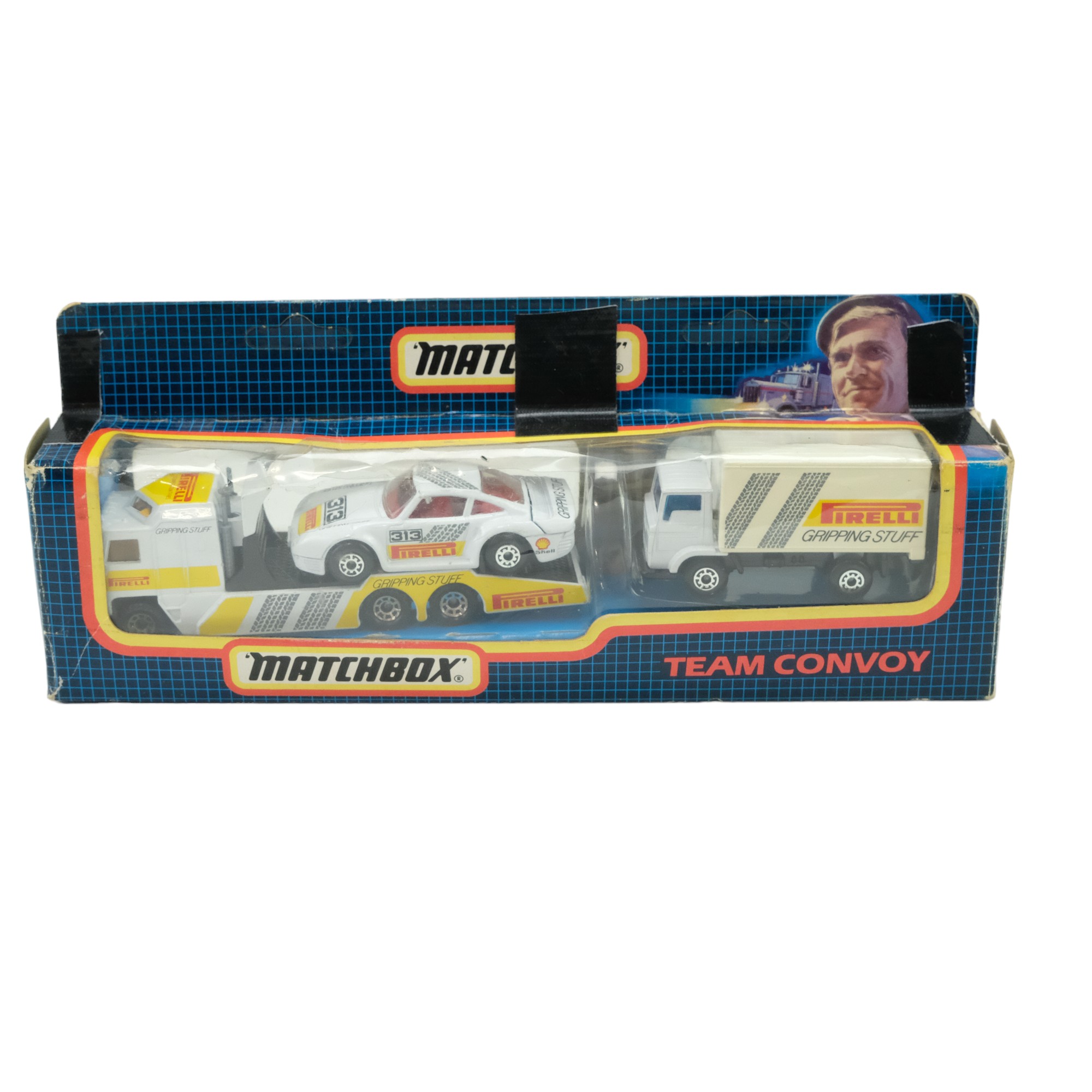 A boxed Matchbox diecast Pirelli Team Convoy together with a Dinky car transporter, a tinplate - Image 3 of 7