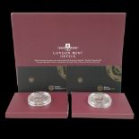 Two 2017 1 oz fine silver Krugerrand coins, in presentation pack with South African Mint