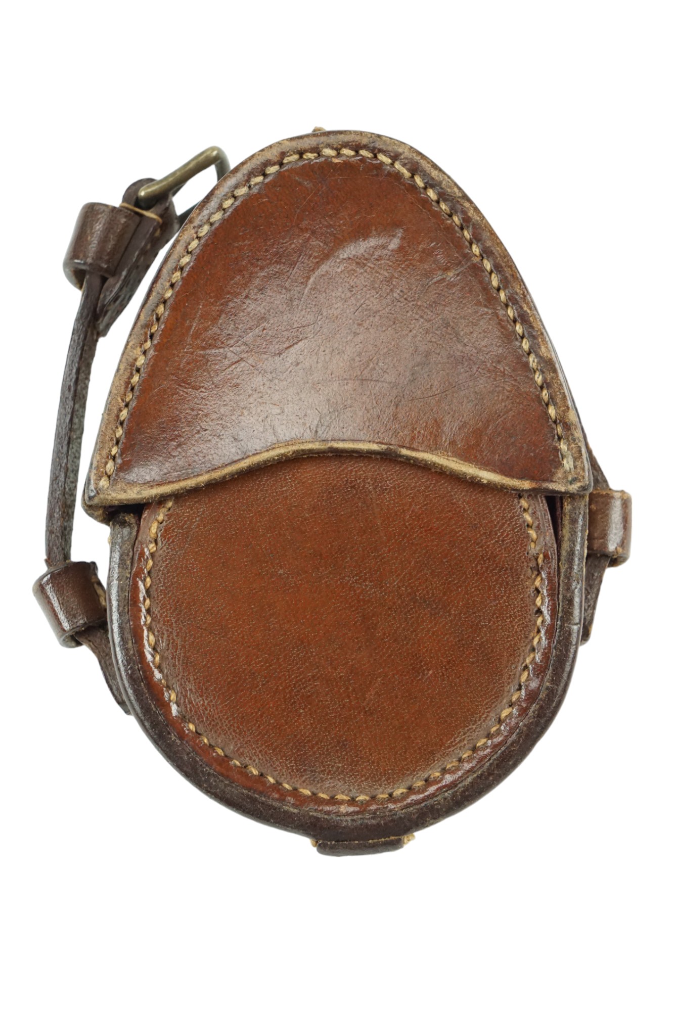 A 1910 date British army prismatic marching compass and leather case, each marked with the name J - Image 5 of 5