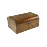 A Victorian burr walnut portable writing desk decorated with Tunbridge style inlay, the lid
