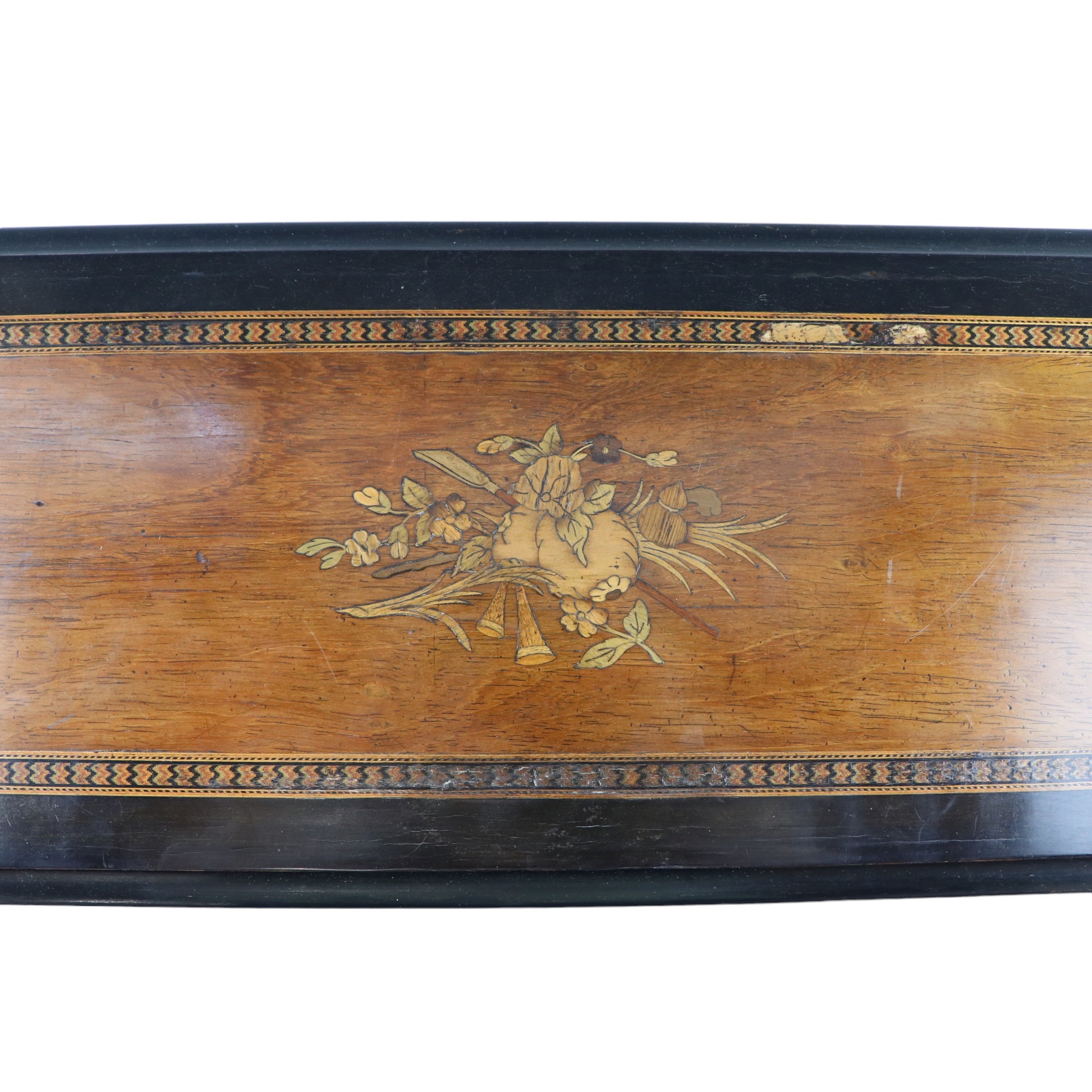 A late 19th Century Jérôme Thibouville-Lamy musical box, playing twelve airs, in a marquetry - Image 8 of 9