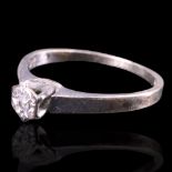 A 1980 illusion-set diamond and 9 ct gold solitaire ring, O, 1.8 g