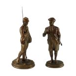 Two Austin Sculpture cold cast bronzes of a fisherman and golfer respectively, 1993 and 1992, former