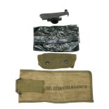 A Second World War US Army rifle grenade launcher sight and pouch, together with an amphibious