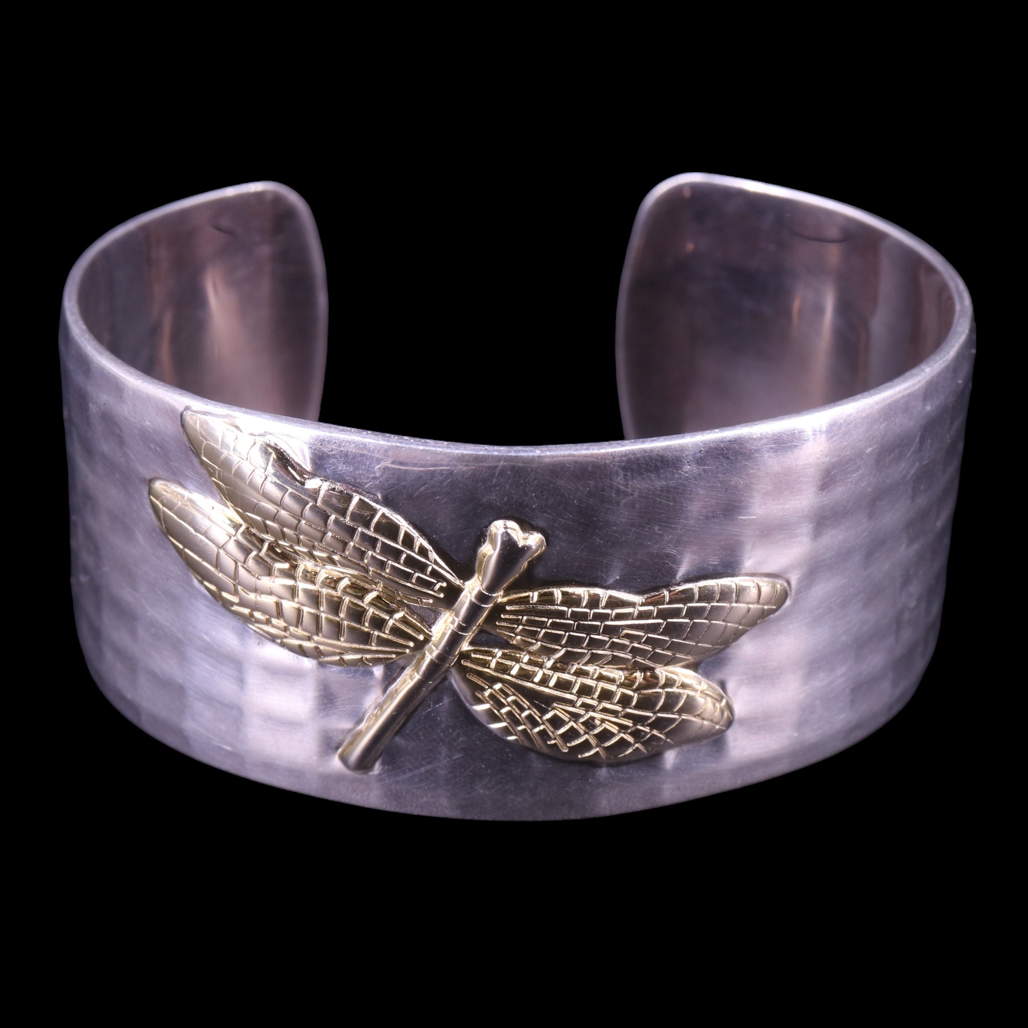 A contemporary Tiffany & Co yellow and white metal dragonfly bangle, stamped "2003 Tiffany & Co. 925 - Image 2 of 4