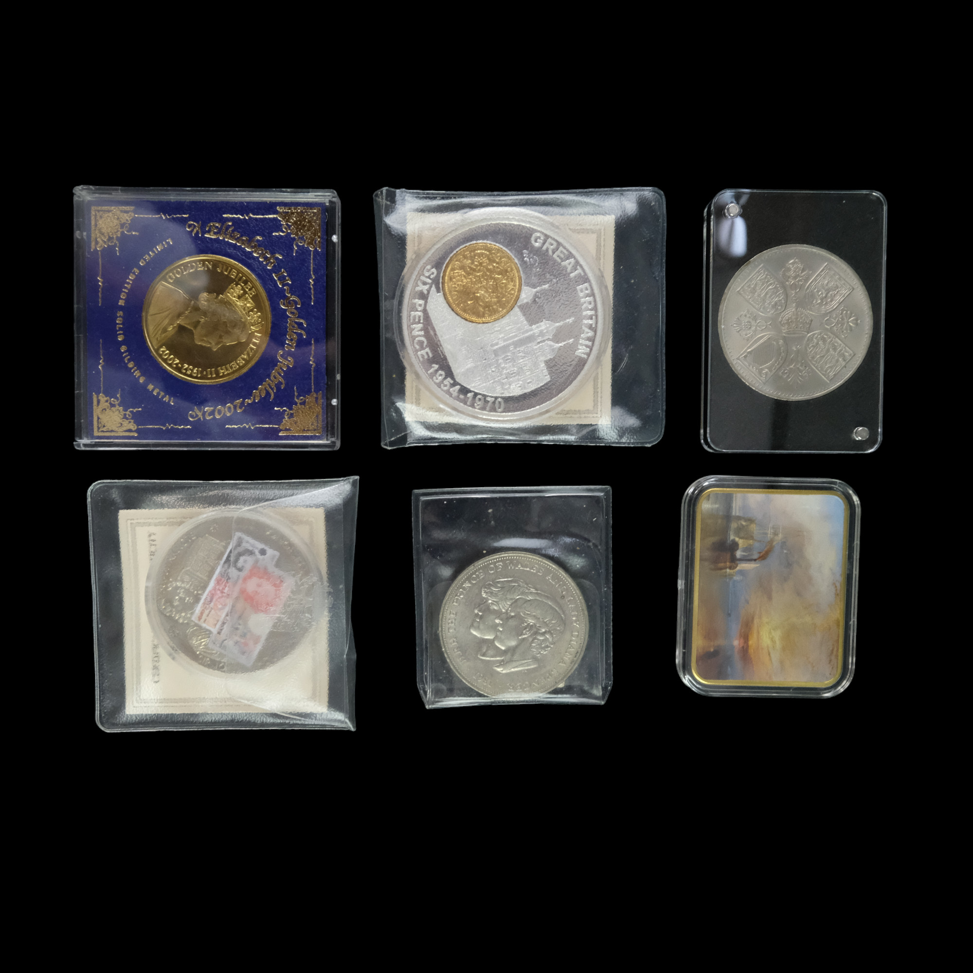 A large group of commemorative coins including gold-plated royal commemoratives, "The Fighting - Image 3 of 7