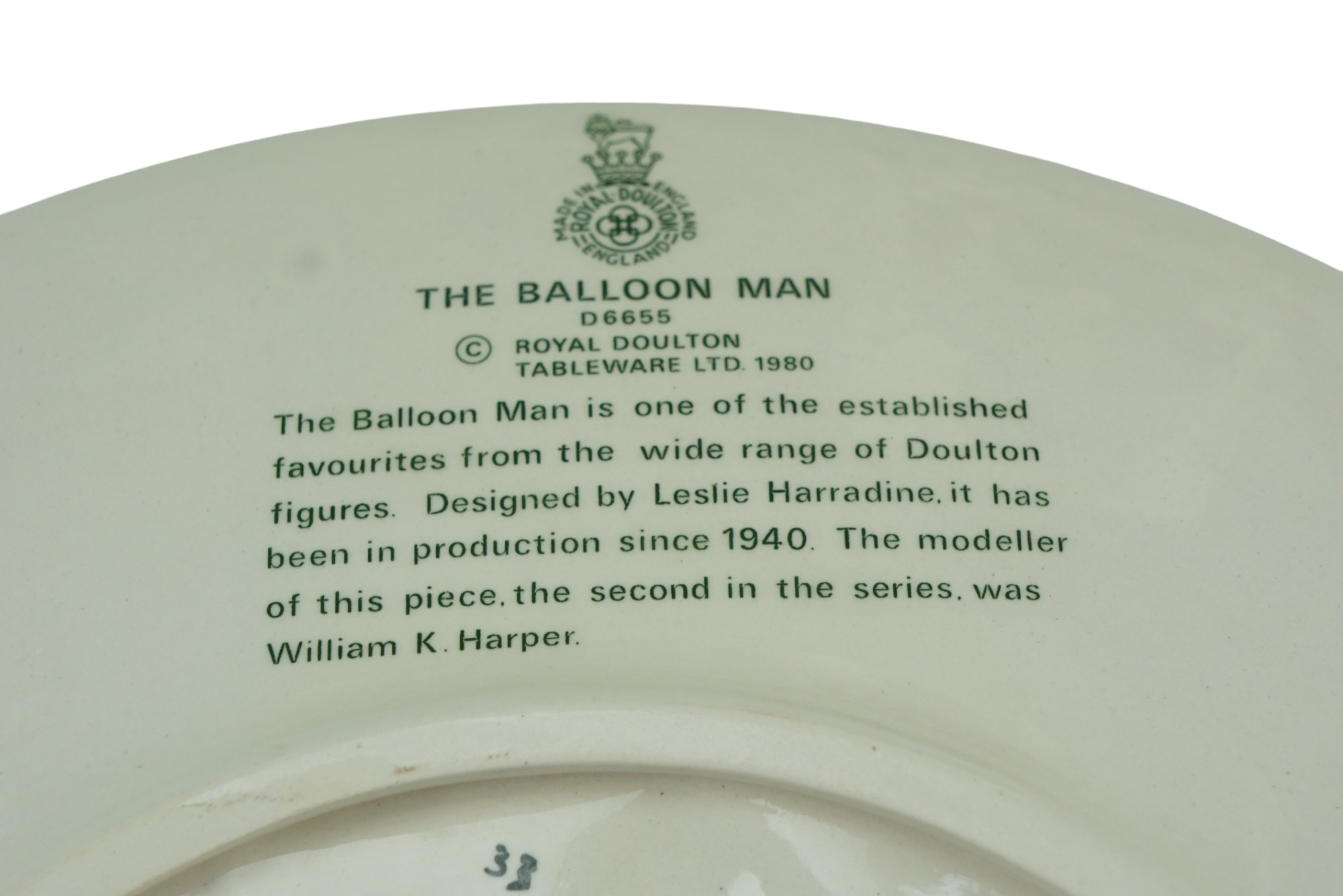 A Crown Devon John Peel musical tankard together with a Royal Doulton The Balloon Man plate, - Image 2 of 2