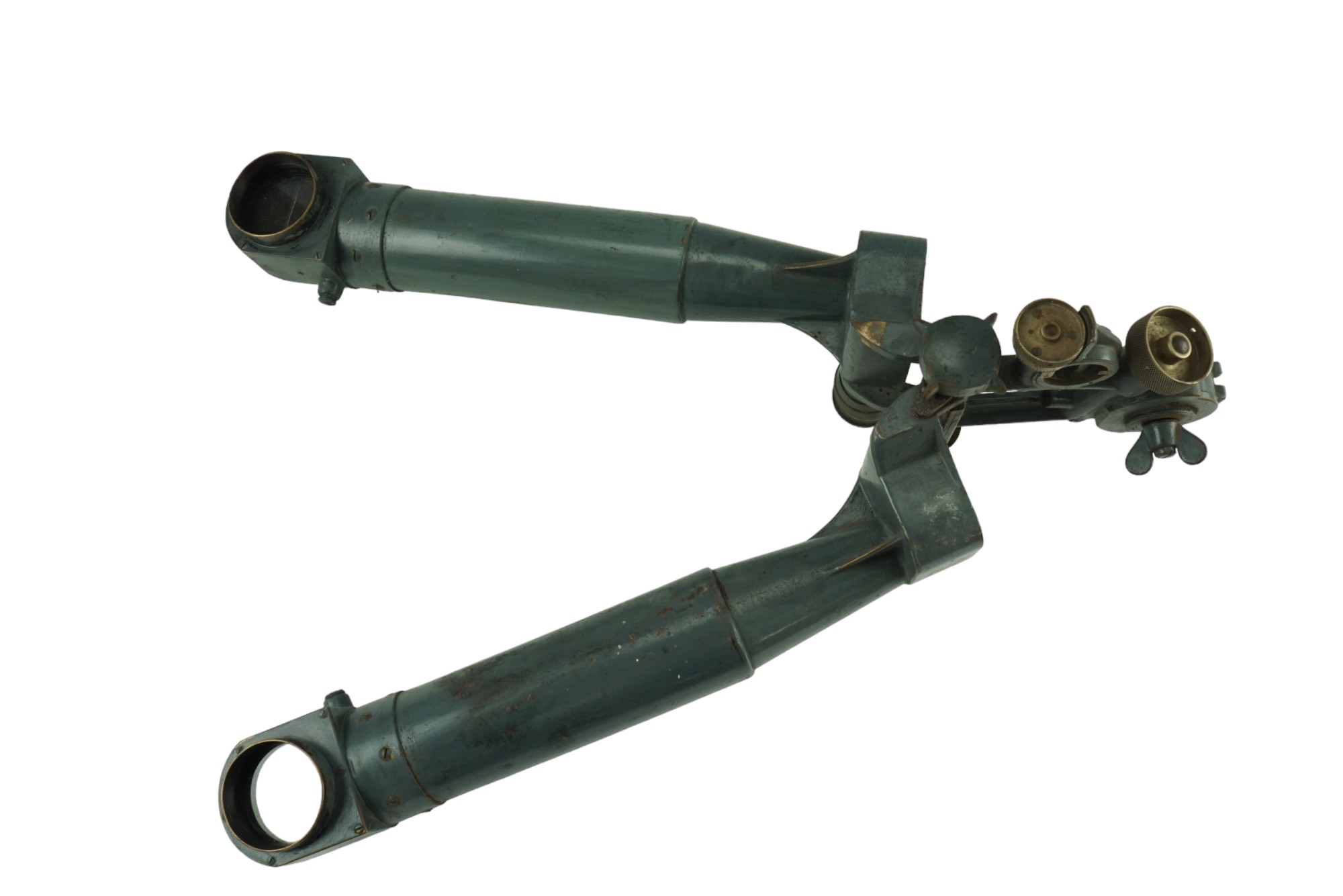 A Great War Imperial German army binocular periscope by Goertz, with tripod and leather cases - Image 7 of 25