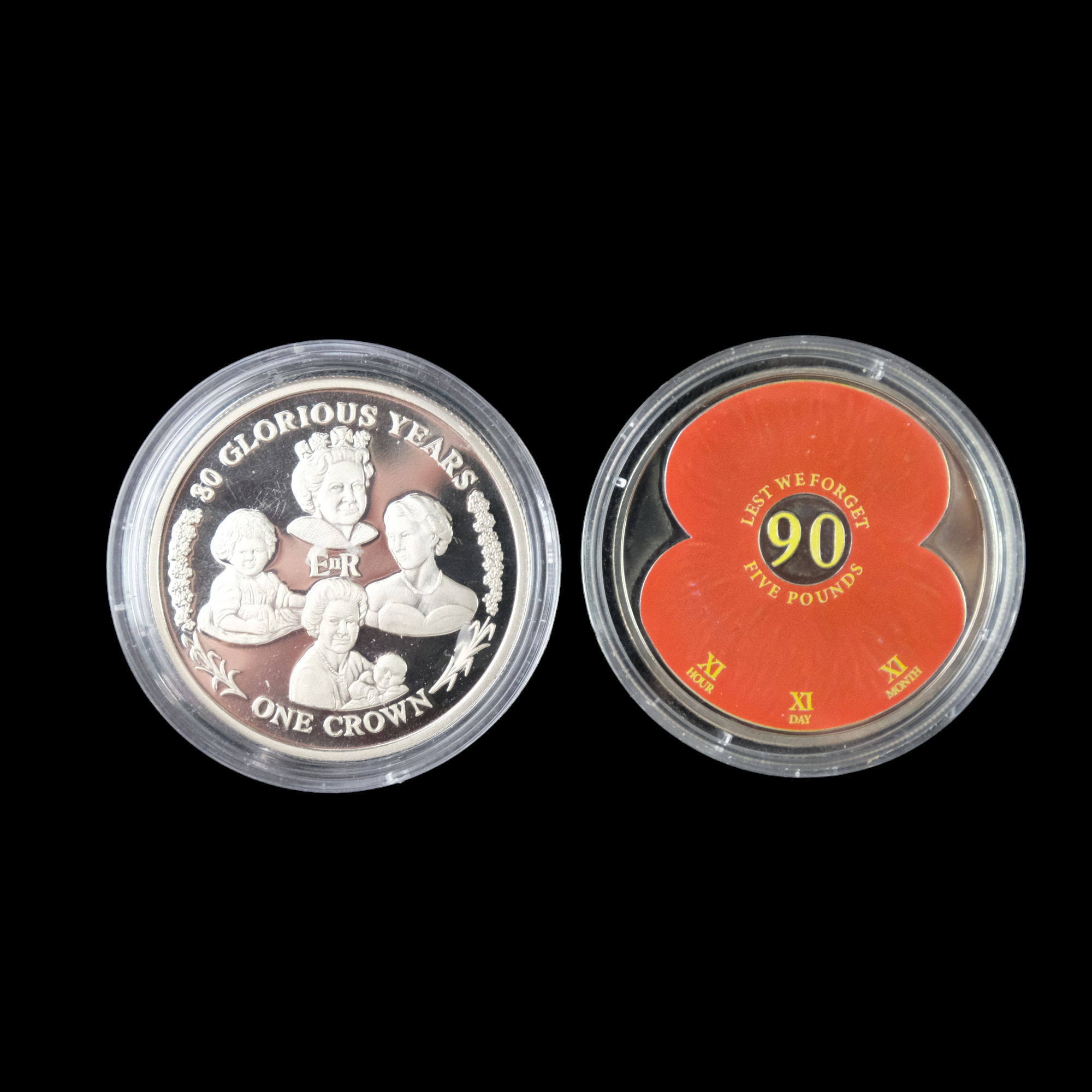 The Emblem Series Decimals of Elizabeth II gold-plated and enamelled coins together with a group - Image 4 of 12