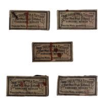 Five packets of surgeon's needles, by Emanuel Shrimpton and Fletcher, late 19th / early 20th