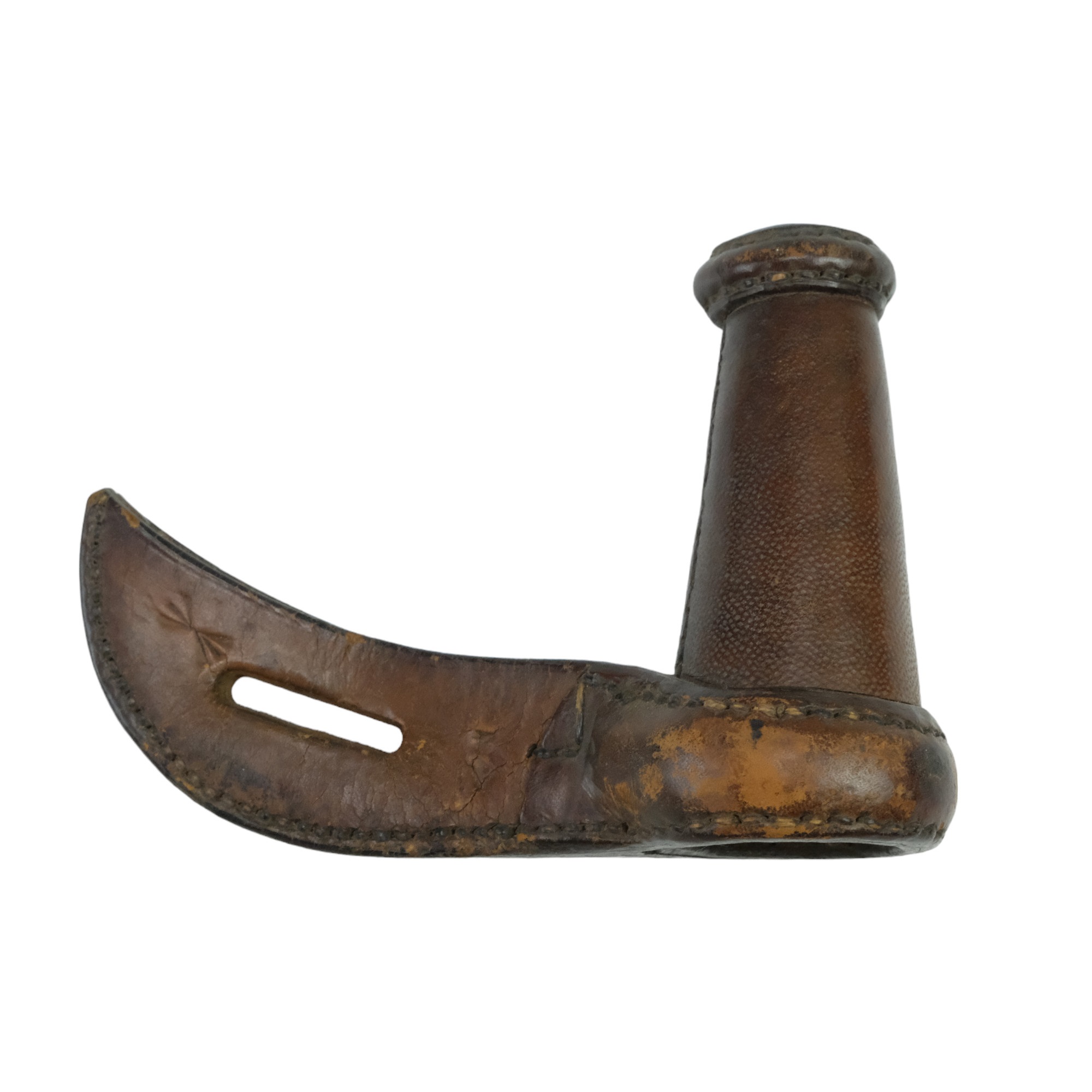 A Boer War British Army cavalry saddlery lance stirrup cup, dated 1901