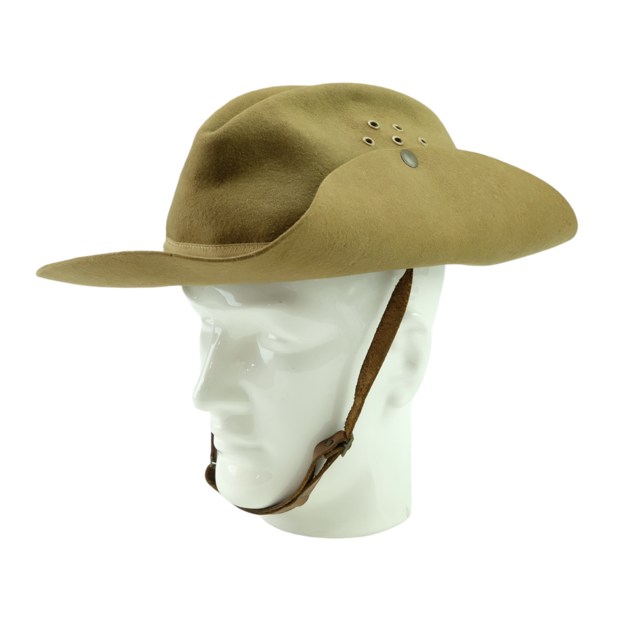 A 1945 Royal Army Medical Corps officer's bush hat, bearing the inscribed name Lieut Frith and an